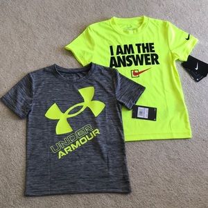 NIKE/UNDER ARMOUR BOYS SIZE 6 SHORT SLEEVE TEES